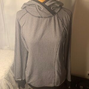 Lululemon, Think Fast Hoodie, with a pocket, size 8 women’s black and gray.